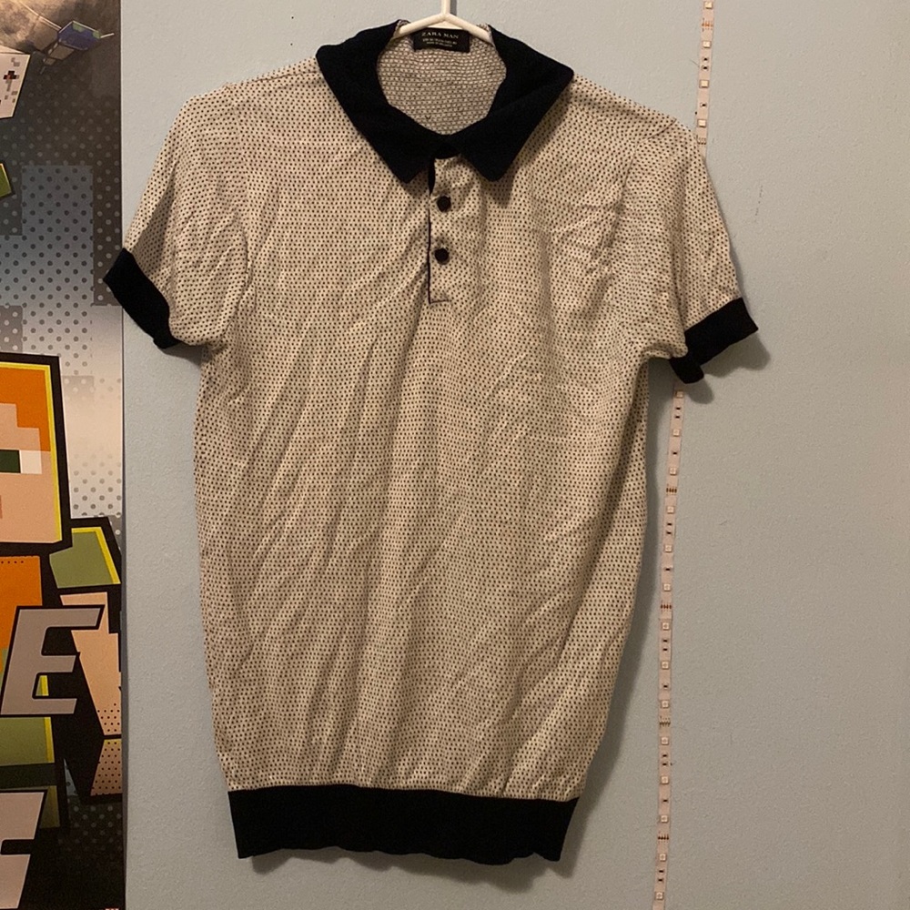 👕2/14$👕 Mens Zara Man Button Up Polo shirt size medium